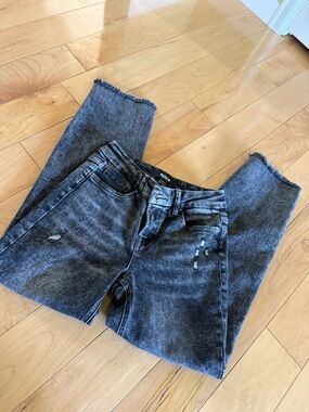 mica Los Angeles Women's Straight Leg Jeans - Washed Black